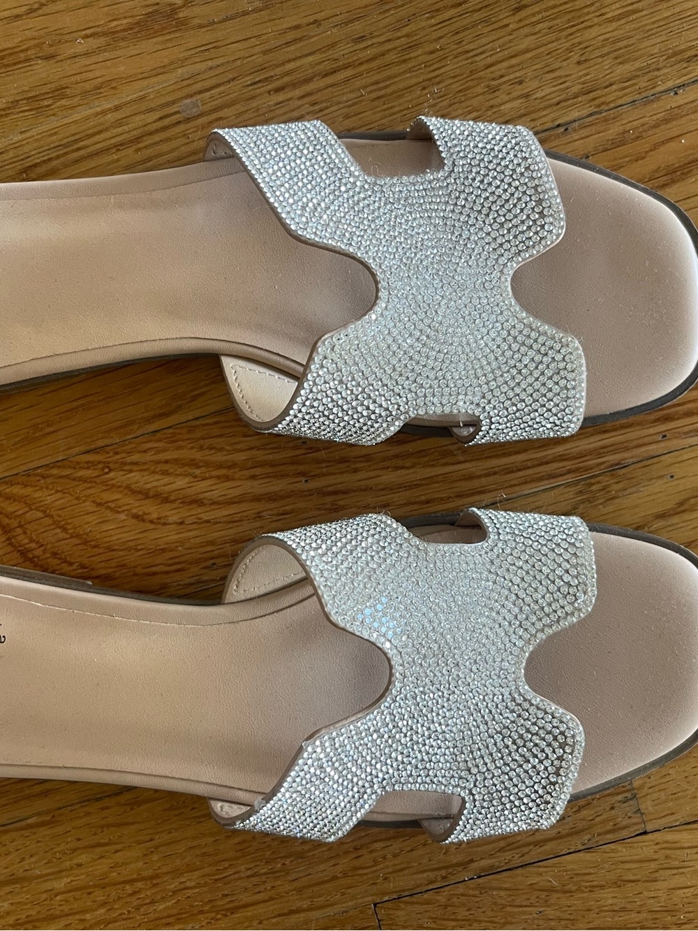 a new day Silver Crystal Slide Sandals